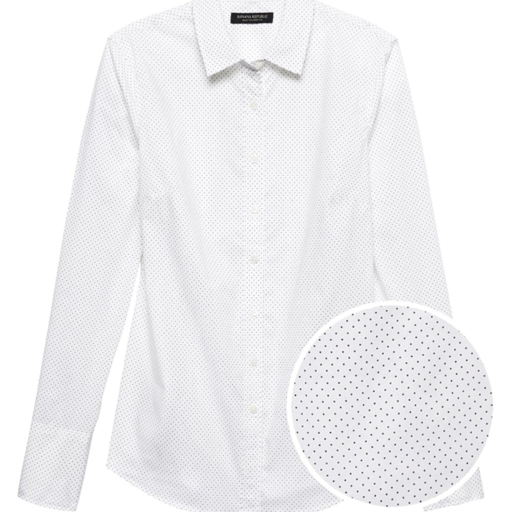 Polka Dot Button Up Blouse: Banana Republic 6